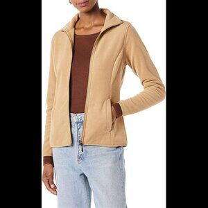 Camel Color Women's Full Zip Polar Fleece Jacket Coat for Winter